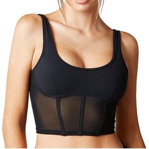 Alo Yoga Airbrush Mesh Corset Tank, Black, XS